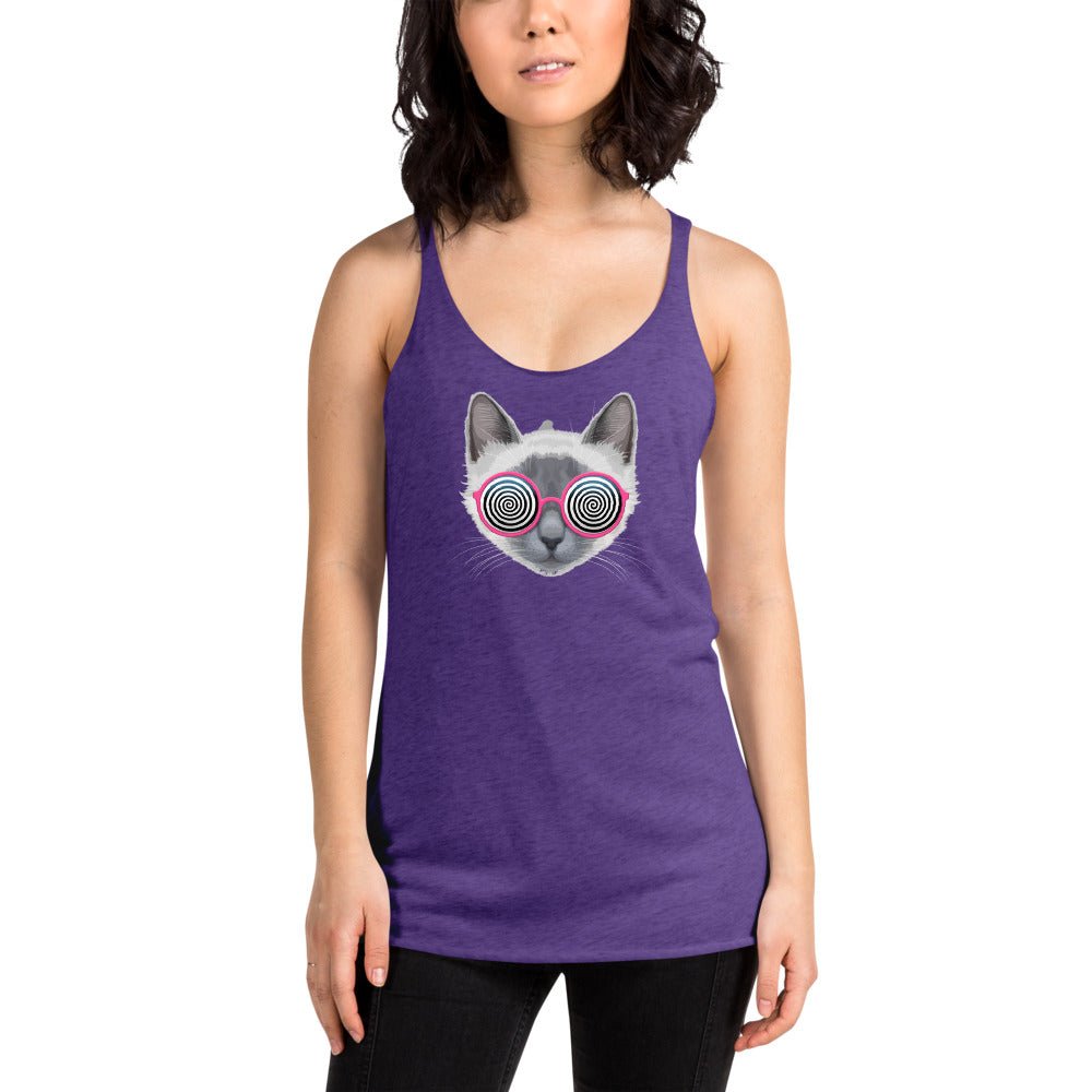Be Extra! Trippy Cat Women's Racerback Tank - BeExtra! Apparel & More