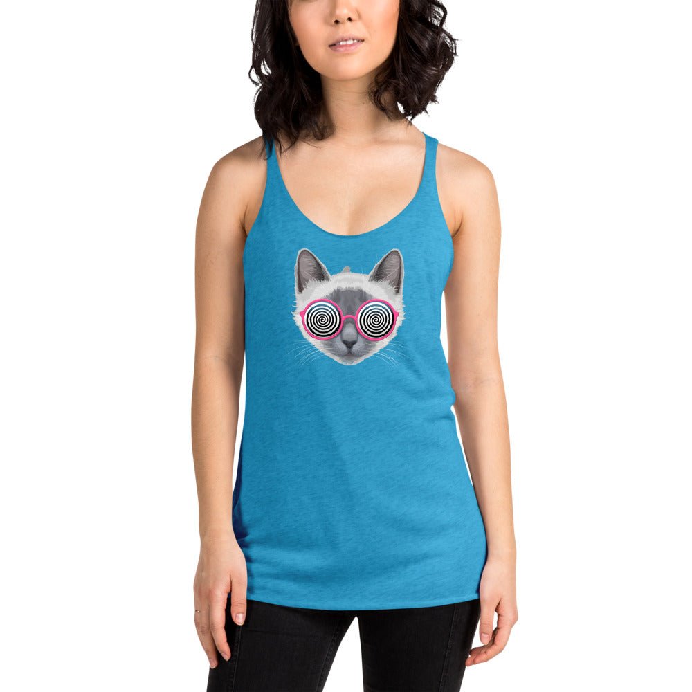 Be Extra! Trippy Cat Women's Racerback Tank - BeExtra! Apparel & More