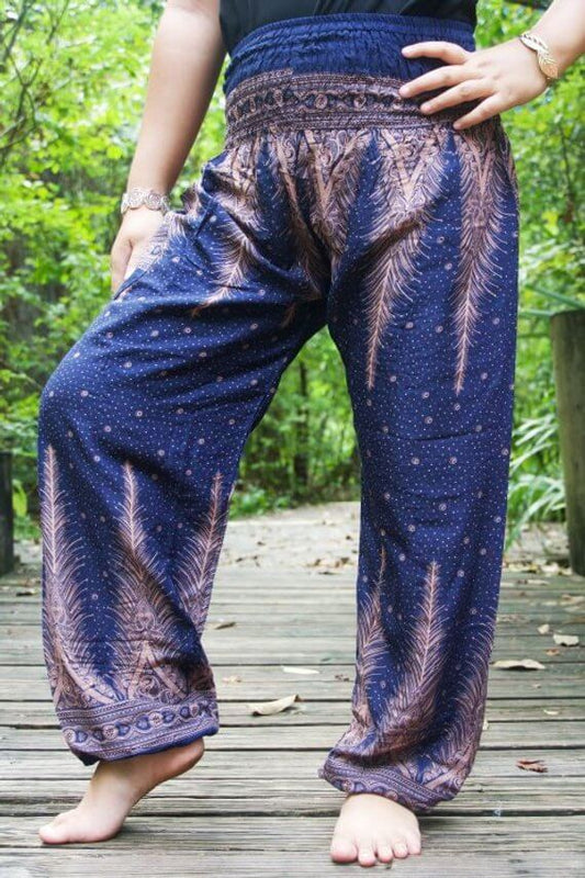 Blue Peacock Womens Boho Harem Pants - BeExtra! Apparel & More