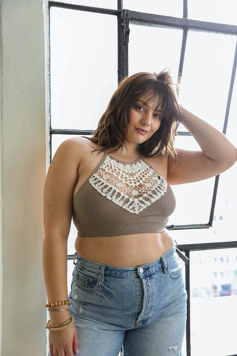 Crochet Lace High Neck Bralette - BeExtra! Apparel & More