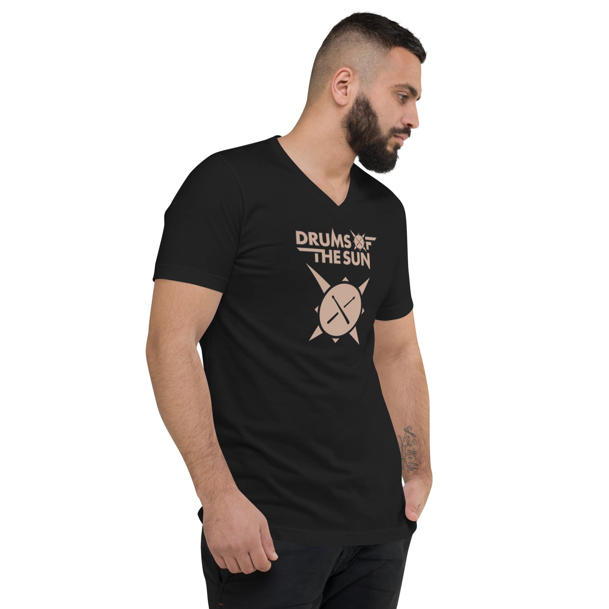 Drums of the Sun Unisex Short Sleeve V-Neck T-Shirt - BeExtra! Apparel & More