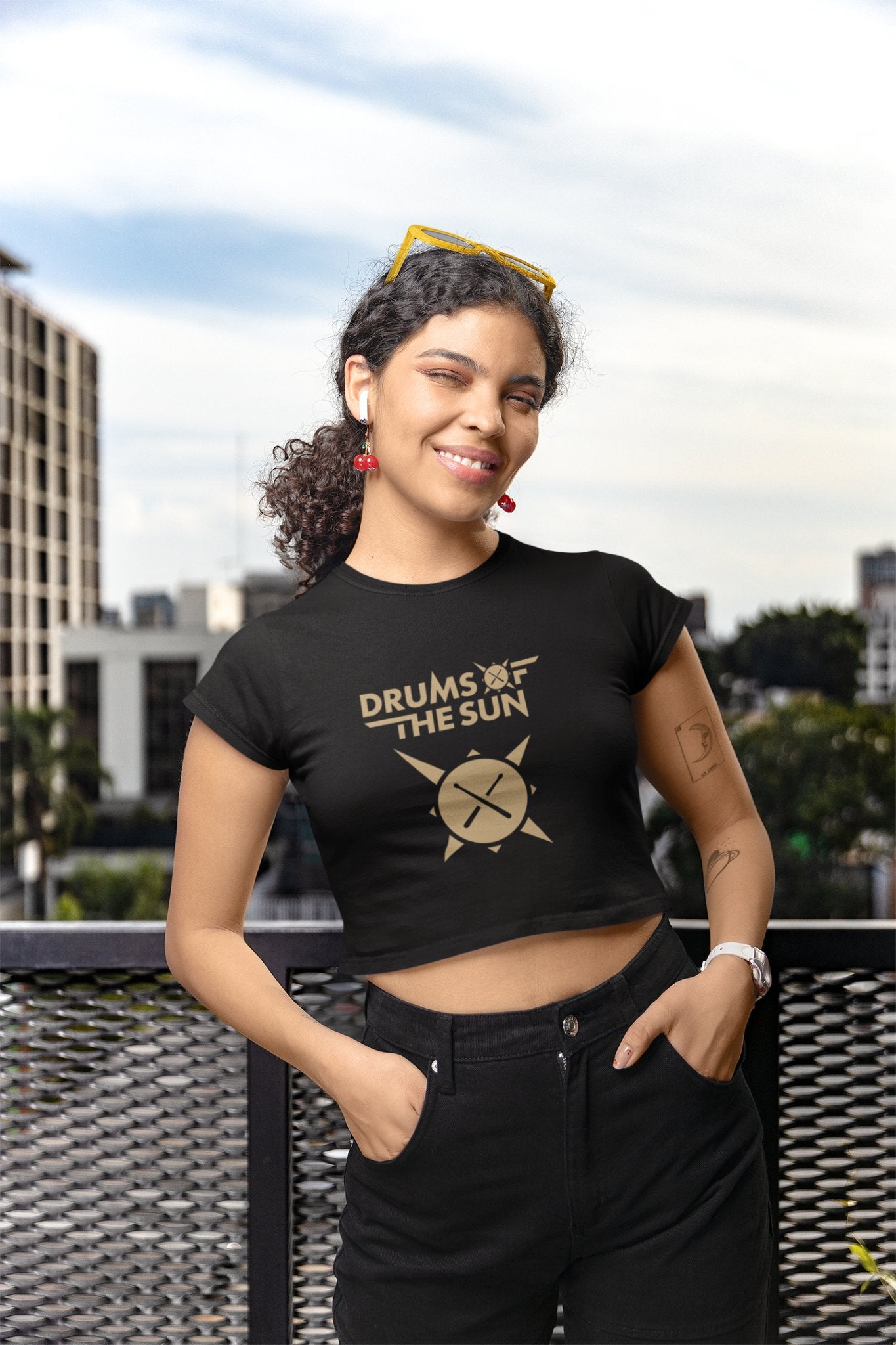Drums of the Sun Women’s Crop Tee - BeExtra! Apparel & More