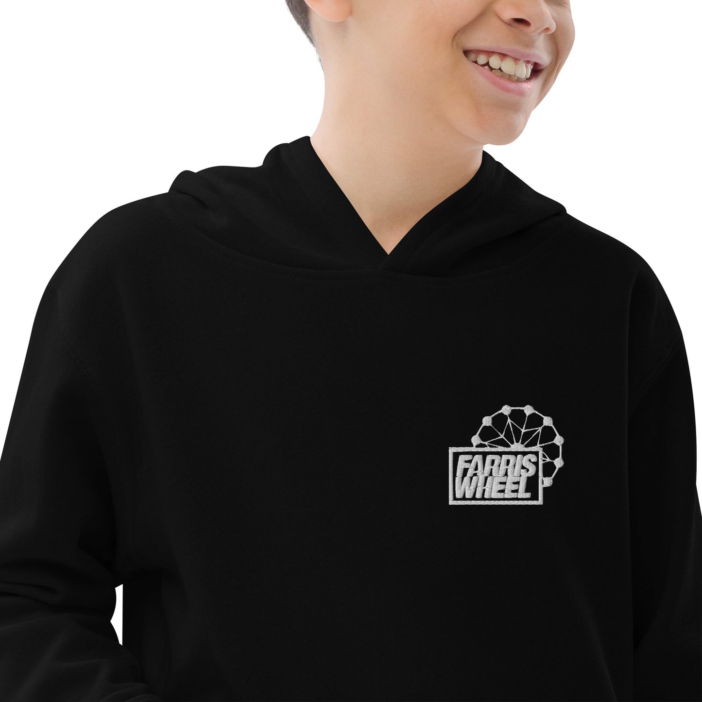 Farris Wheel Classic Black Embroidered Kids Hoodie - BeExtra! Apparel & More