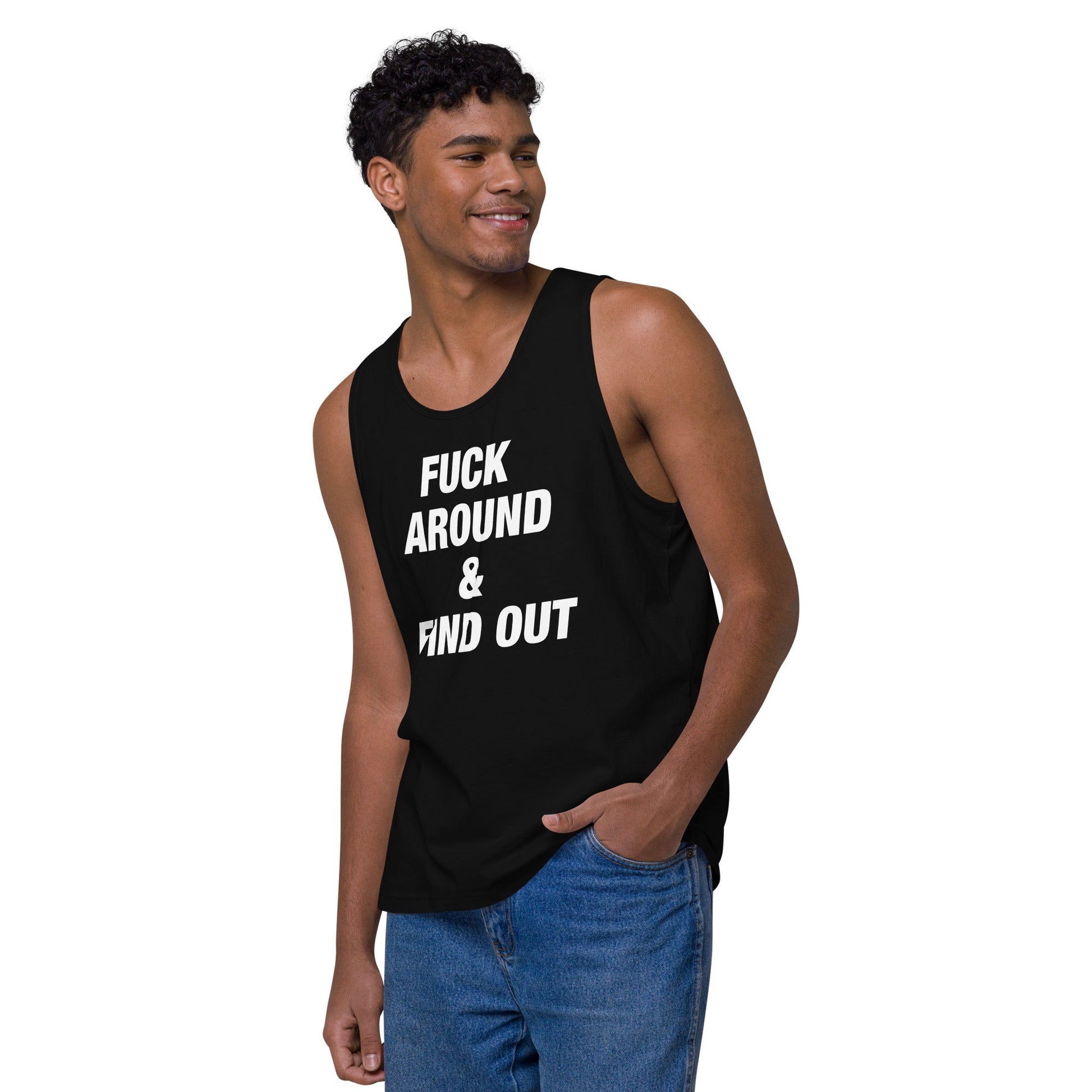 Farris Wheel "Fuck Around and Find Out" Men’s Premium Tank Top - BeExtra! Apparel & More