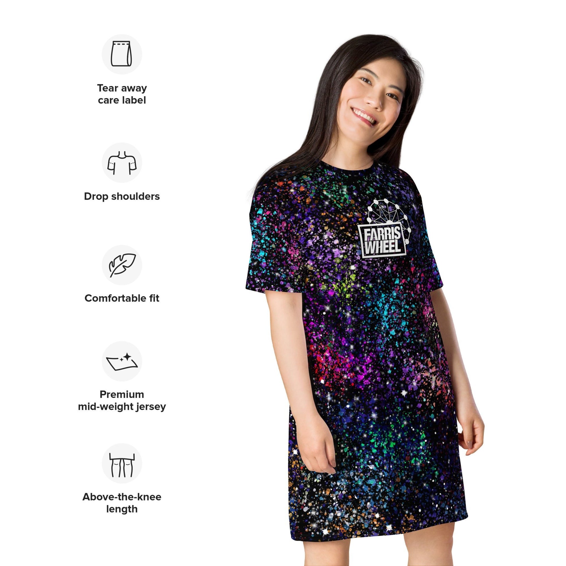 Farris Wheel Galaxy T-shirt Dress - BeExtra! Apparel & More