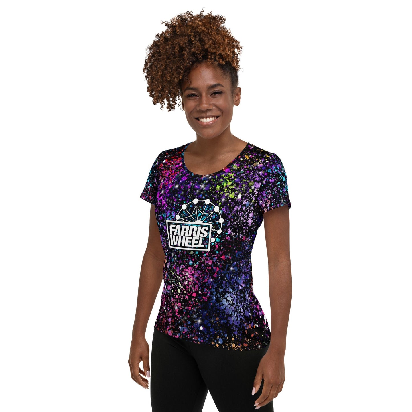 Farris Wheel Galaxy Women's Athletic T-shirt - BeExtra! Apparel & More