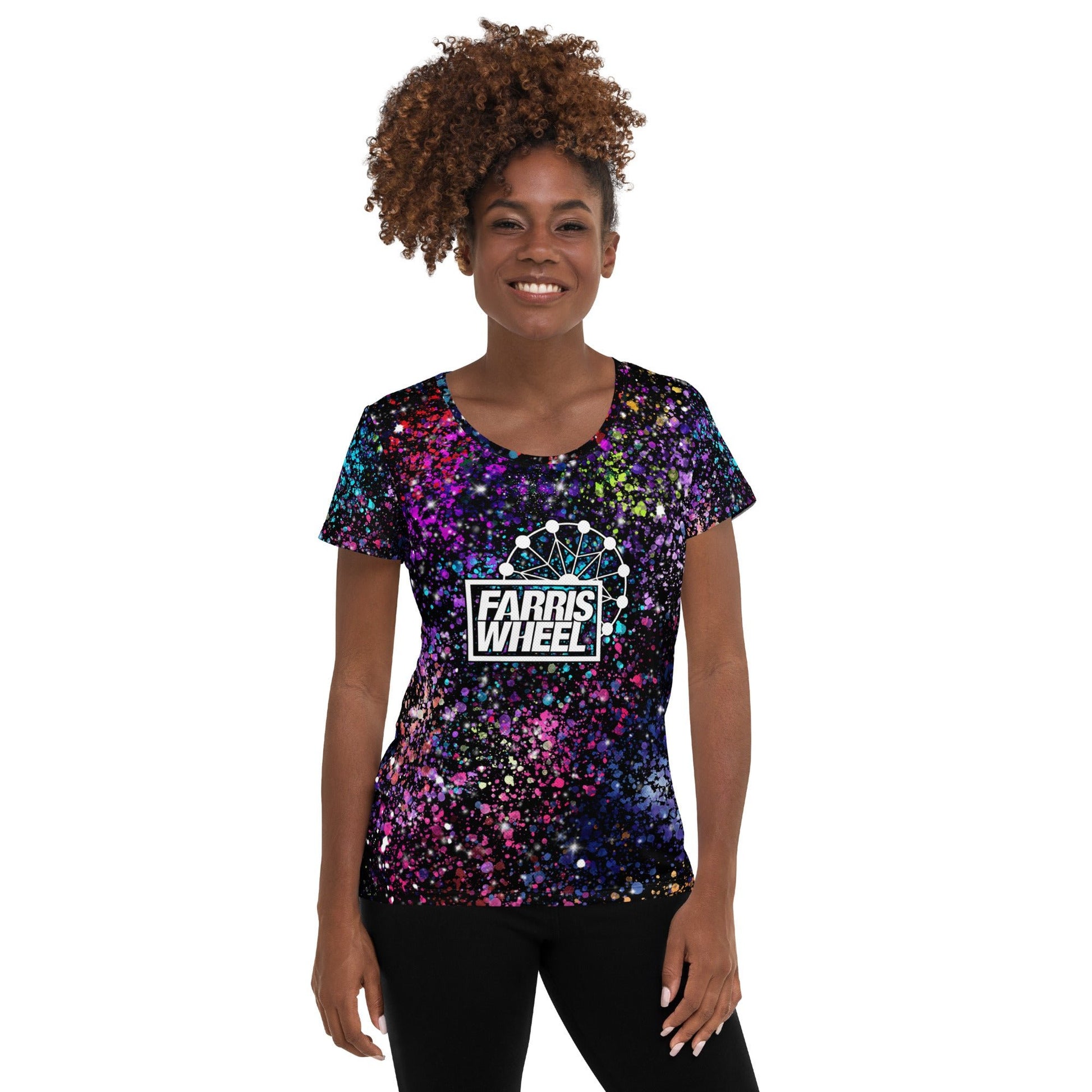 Farris Wheel Galaxy Women's Athletic T-shirt - BeExtra! Apparel & More