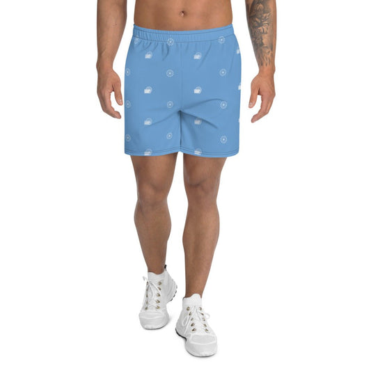 Farris Wheel Men's Athletic Long Shorts Blue - BeExtra! Apparel & More