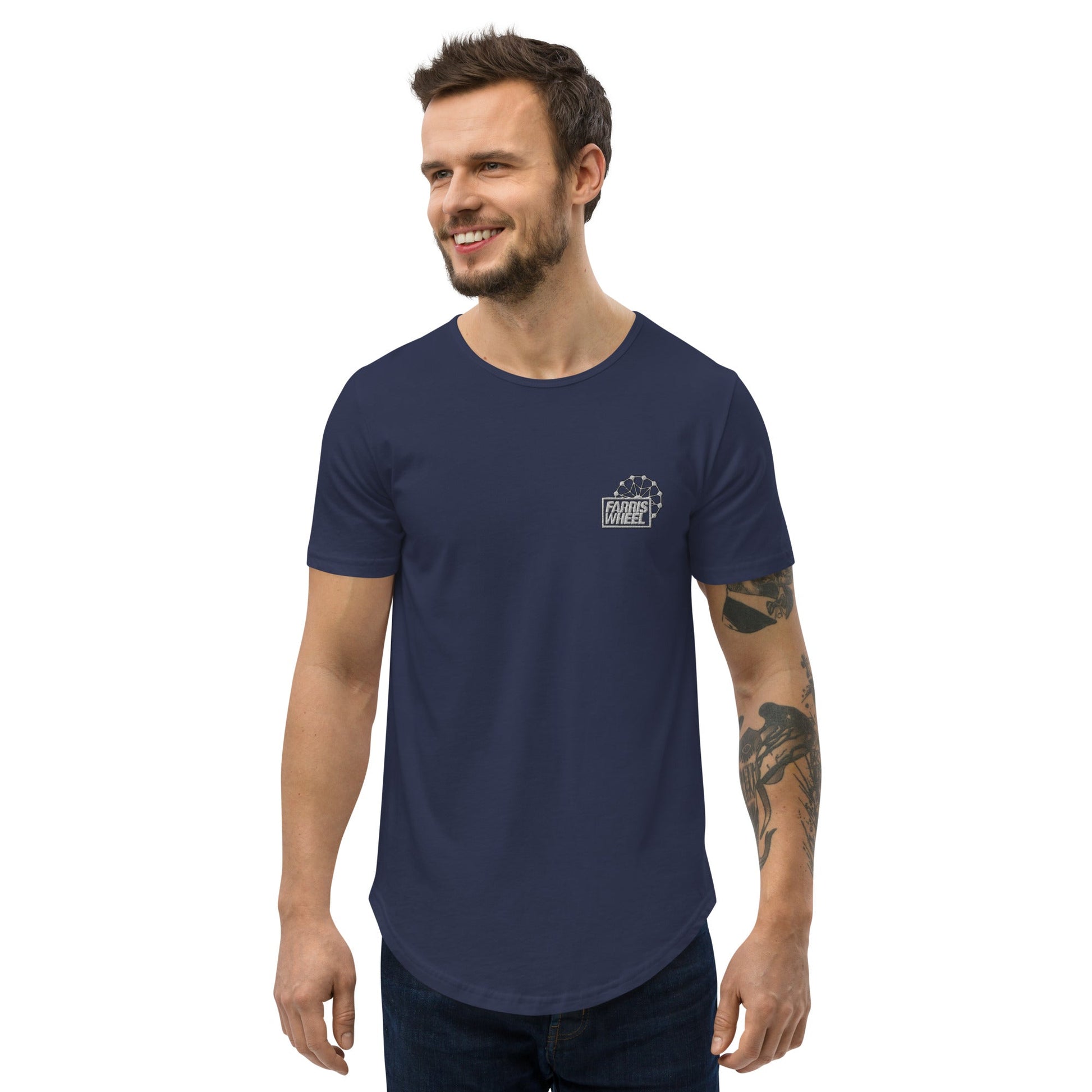 Farris Wheel Men's Curved Hem T-Shirt - BeExtra! Apparel & More