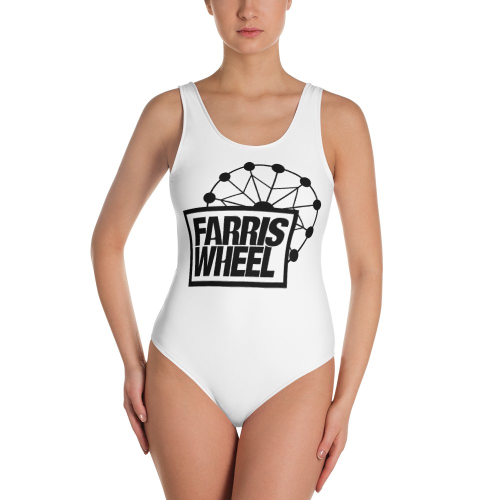 Farris Wheel One-Piece Swimsuit White - BeExtra! Apparel & More