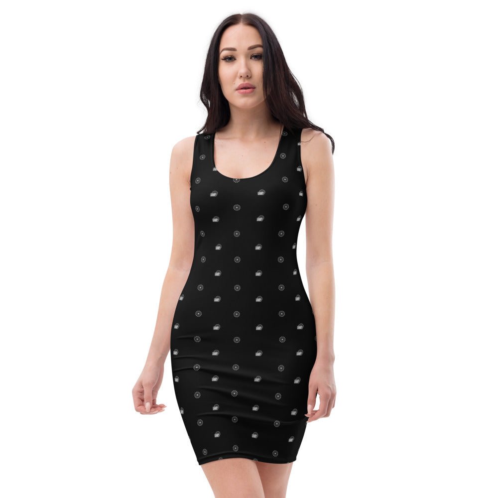 Farris Wheel Recordings Black Bodycon Dress with Pattern - BeExtra! Apparel & More