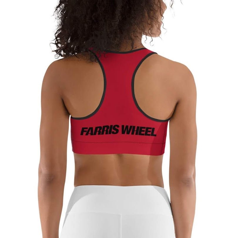 Farris Wheel Red Sports Bra - BeExtra! Apparel & More