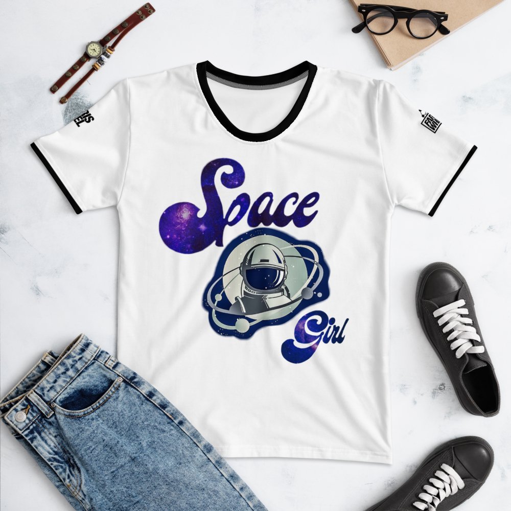 Farris Wheel Space Girl White Women's T-shirt - BeExtra! Apparel & More