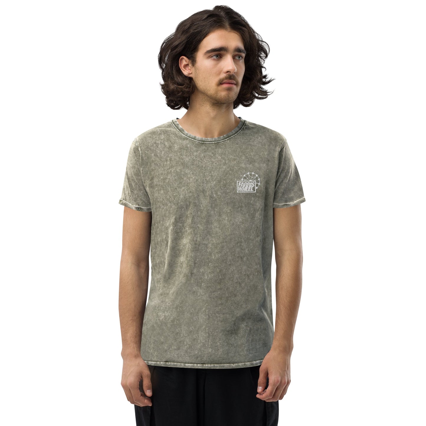 Farris Wheel Unisex Acid Wash Denim T-Shirt - BeExtra! Apparel & More