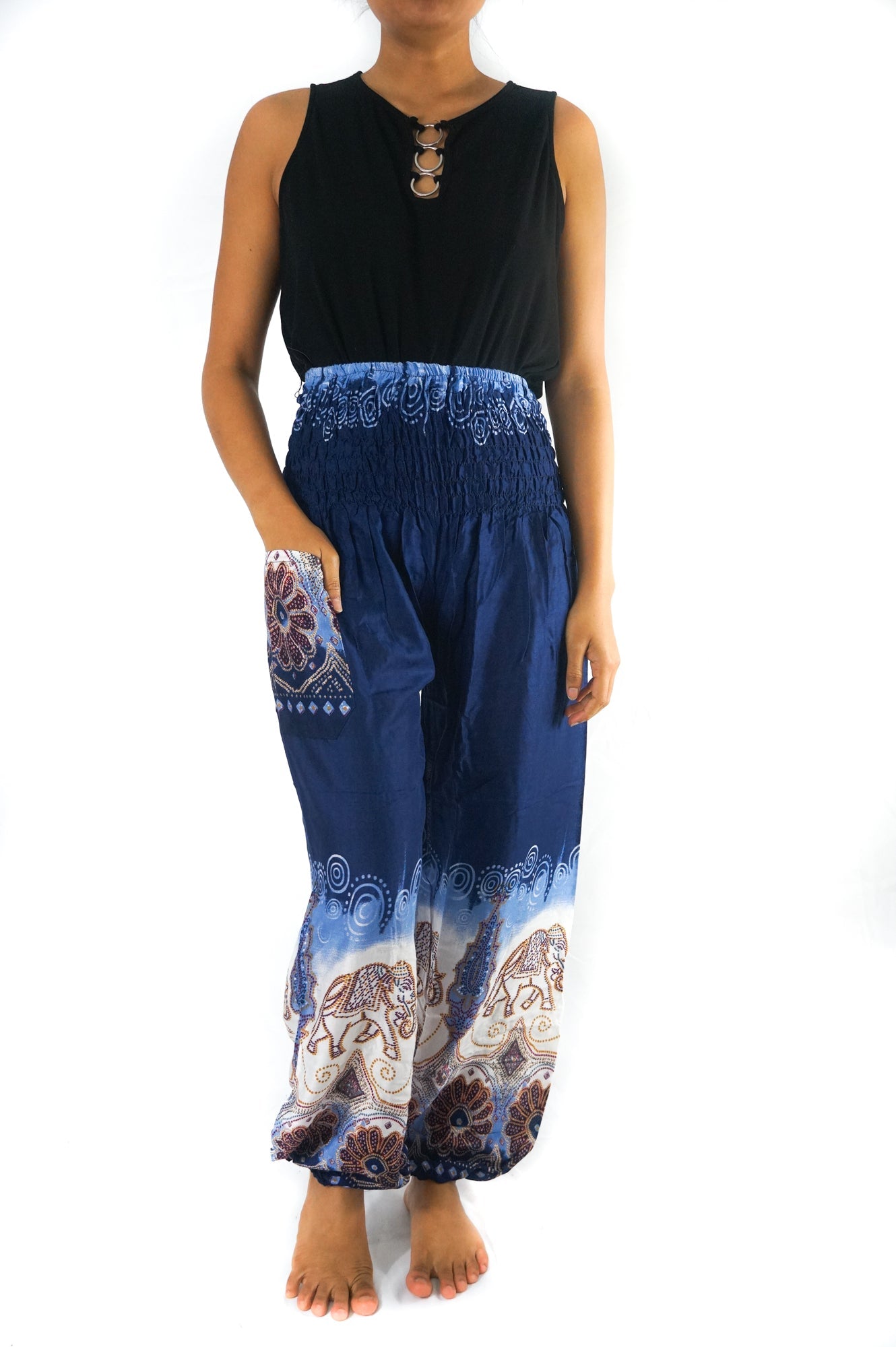 Handmade Blue Elephant Boho Pants - BeExtra! Apparel & More