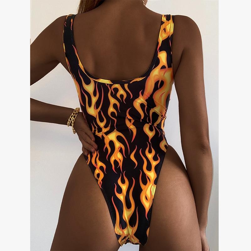 High Cut Fire Bodysuit for Women - BeExtra! Apparel & More
