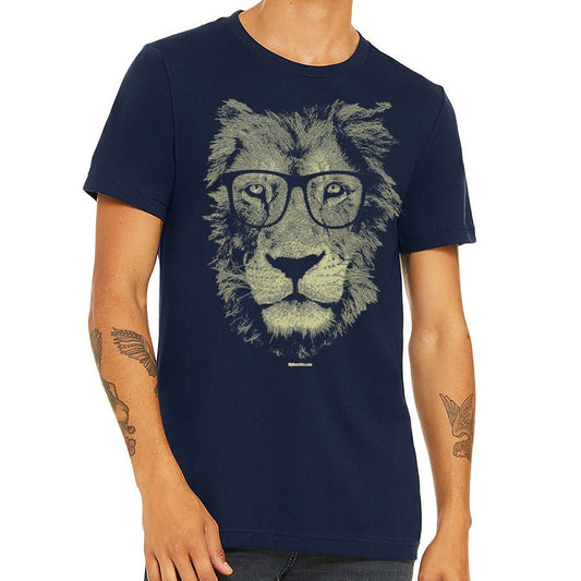 Lion Wearing Glasses Men's T-Shirt - BeExtra! Apparel & More