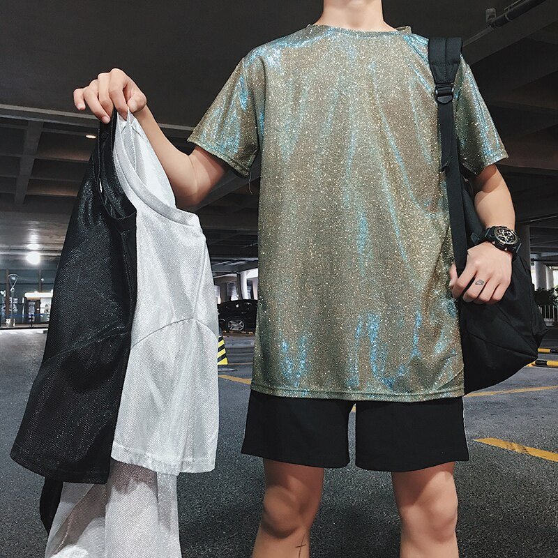 Men's Festival Shiny Short Sleeve Shirt - BeExtra! Apparel & More
