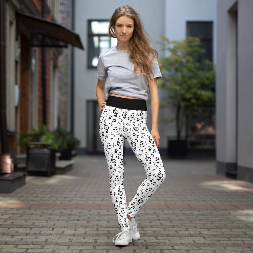 Music Notes - High-Waist Yoga Leggings - BeExtra! Apparel & More
