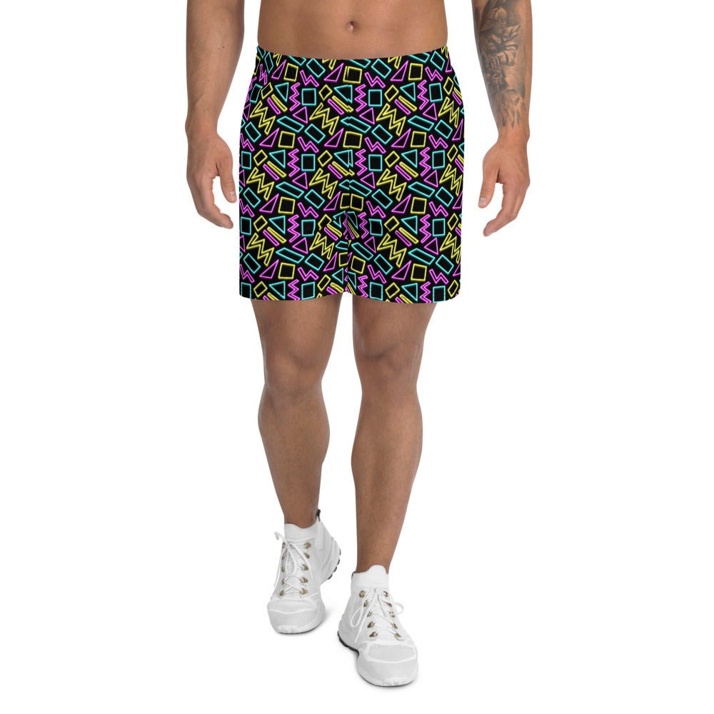 Neon Pattern Men's Athletic Long Shorts - BeExtra! Apparel & More