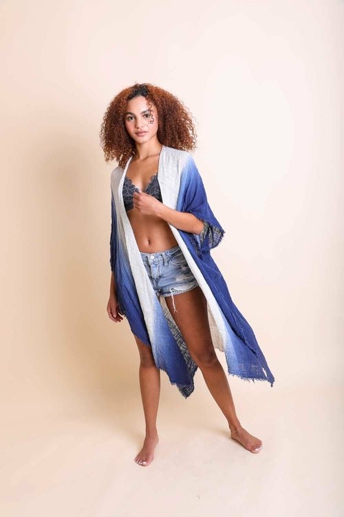 Pastel Ombre Cotton Cover-up Kimono - BeExtra! Apparel & More