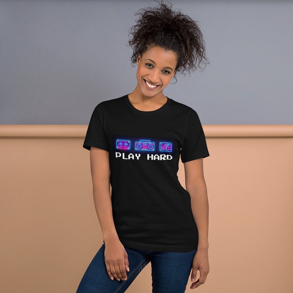 Play Hard Short-Sleeve Unisex T-Shirt - BeExtra! Apparel & More