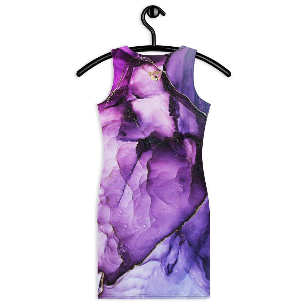 Purple Marble Fitted Dress - BeExtra! Apparel & More