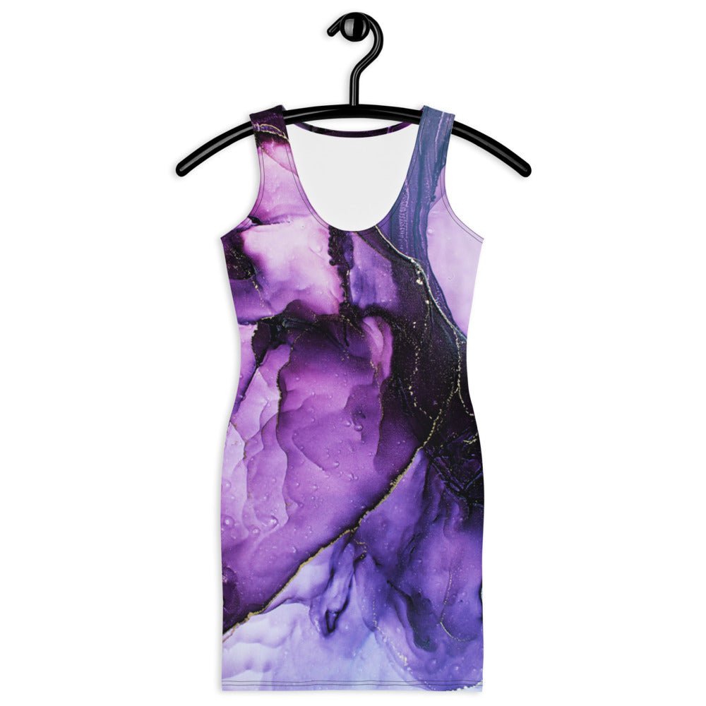 Purple Marble Fitted Dress - BeExtra! Apparel & More