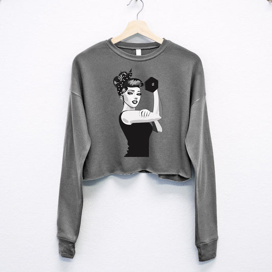 Rosie the Riveter Cropped Soft Sweater - BeExtra! Apparel & More