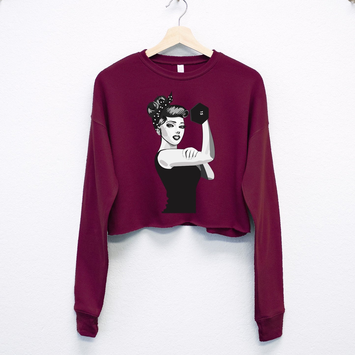 Rosie the Riveter Cropped Soft Sweater - BeExtra! Apparel & More