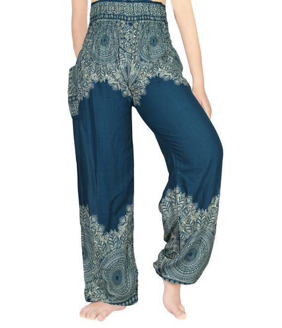 Teal Floral Womens Harem Pants - BeExtra! Apparel & More