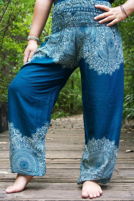 Teal Floral Womens Harem Pants - BeExtra! Apparel & More