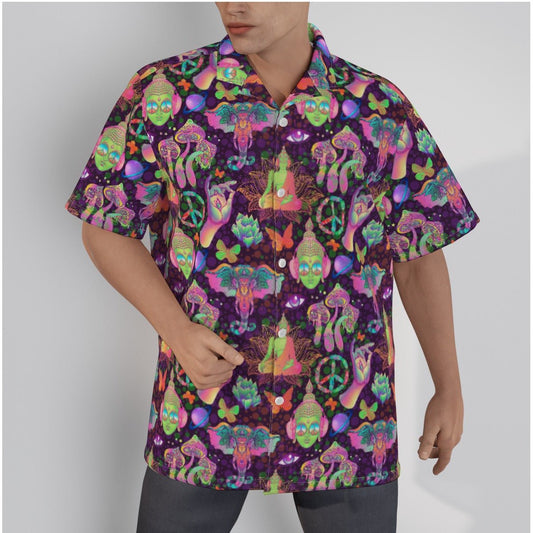 Trippy Spirit Men's Hawaiian Shirt with Button Closure - BeExtra! Apparel & More