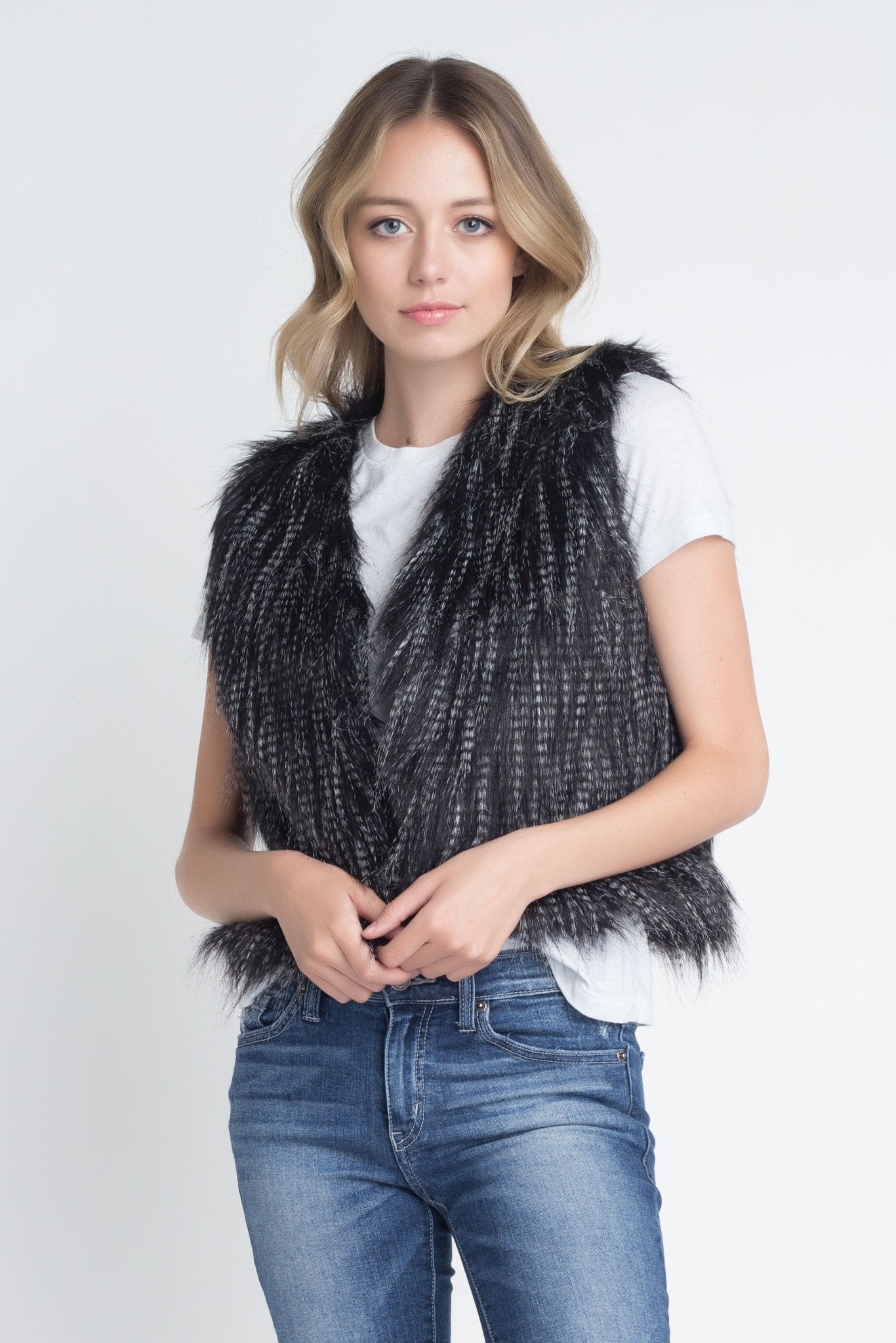 Women's Faux Fur Sleeveless Vest - BeExtra! Apparel & More